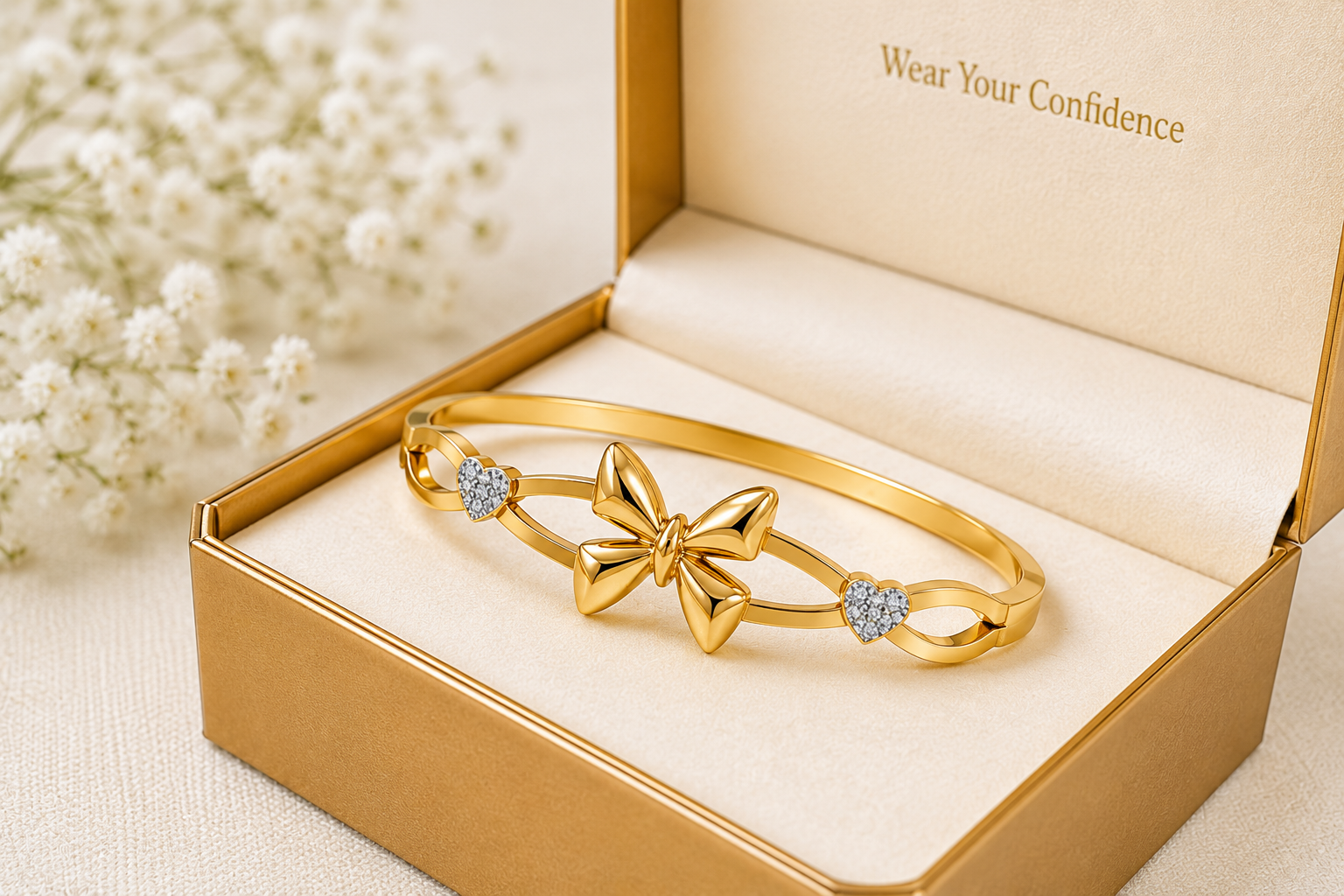 Aeza Anti-Tarnish Butterfly Gold Bracelet for Women | Elegant Heart Stone Bracelet | Adjustable Fashion Jewellery