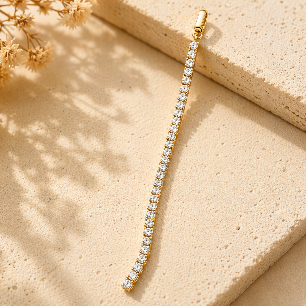 Aeza Anti Tarnish Tennis Bracelet for Women | Gold Plated Stainless Steel Crystal Bracelet | Waterproof, Hypoallergenic & Fade Resistant | Elegant Dainty Jewelry Gift for Women & Girls