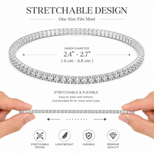 Aeza Stretchable Tennis Bracelet for Women | Sparkling Cubic Zirconia CZ Bracelet | Flexible Stretch Bracelet for Daily Wear, Party & Special Occasions