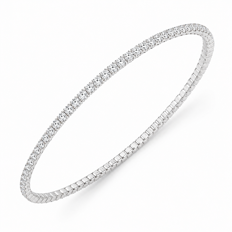 Aeza Stretchable Tennis Bracelet for Women | Sparkling Cubic Zirconia CZ Bracelet | Flexible Stretch Bracelet for Daily Wear, Party & Special Occasions