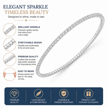 Aeza Stretchable Tennis Bracelet for Women | Sparkling Cubic Zirconia CZ Bracelet | Flexible Stretch Bracelet for Daily Wear, Party & Special Occasions