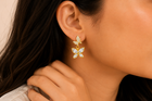 Aeza Gold Plated Butterfly Drop Earrings for Women | Crystal Butterfly Dangle Earrings | Lightweight Party, Wedding & Daily Wear Fashion Jewellery Gift for Girls