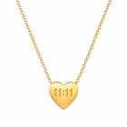 Aeza 11:11 Heart Pendant Necklace for Women | Gold Plated Stainless Steel Heart Necklace | Minimalist Angel Number Necklace | Adjustable Chain | Gift for Girls, Wife, Girlfriend