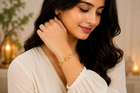 Aeza Anti-Tarnish Butterfly Gold Bracelet for Women | Elegant Heart Stone Bracelet | Adjustable Fashion Jewellery