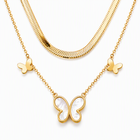 Aeza Gold Butterfly Heart Pendant Necklace