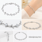 Aeza Tulip Cubic Zirconia Floral Vine Link Bracelet