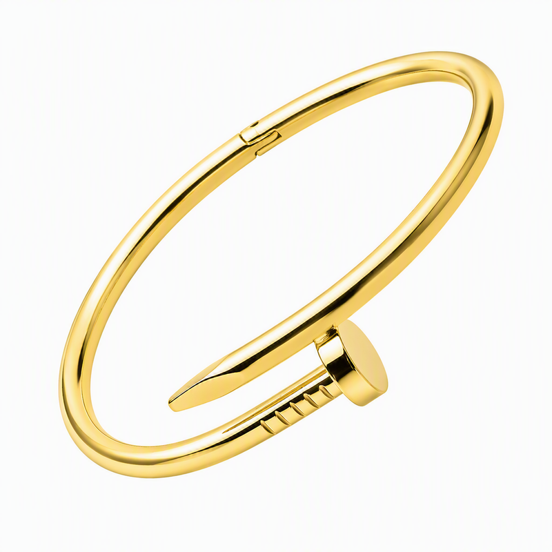 Aeza Gold Tone Nail Bangle Bracelet for Women – Minimalist Open Cuff Bracelet, Fashion Jewelry Wrist Bangle, Elegant Stackable Bracelet Gift for Women