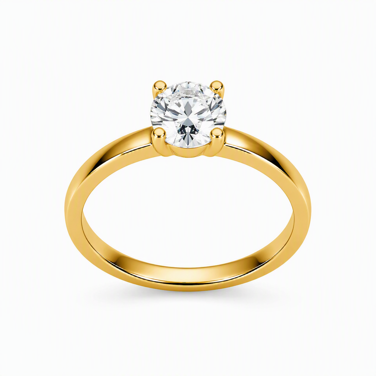 aeza Anti Tarnish Gold Plated Solitaire Ring for Women | Premium Cubic Zirconia Diamond Ring | Adjustable Stackable Promise Ring | Elegant Jewelry Gift for Women & Girls