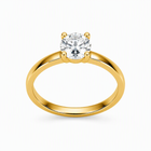 aeza Anti Tarnish Gold Plated Solitaire Ring for Women | Premium Cubic Zirconia Diamond Ring | Adjustable Stackable Promise Ring | Elegant Jewelry Gift for Women & Girls