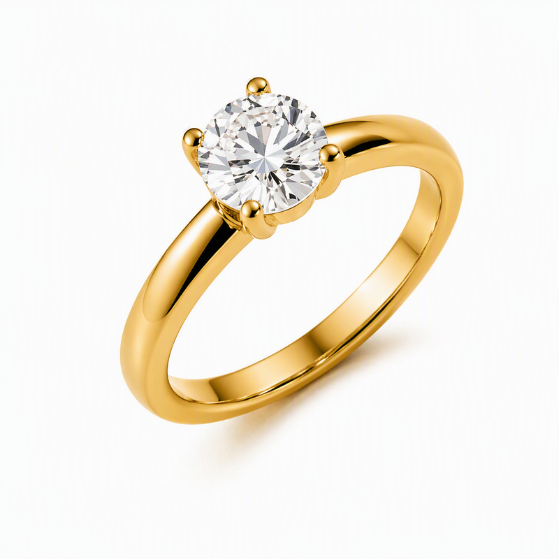 aeza Anti Tarnish Gold Plated Solitaire Ring for Women | Premium Cubic Zirconia Diamond Ring | Adjustable Stackable Promise Ring | Elegant Jewelry Gift for Women & Girls