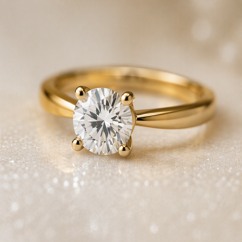 aeza Anti Tarnish Gold Plated Solitaire Ring for Women | Premium Cubic Zirconia Diamond Ring | Adjustable Stackable Promise Ring | Elegant Jewelry Gift for Women & Girls