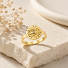 aeza Anti Tarnish Gold Evil Eye Ring for Women, Cubic Zirconia Statement Ring, Waterproof Stainless Steel Fashion Jewelry