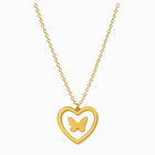 Aeza Anti Tarnish Butterfly Heart Necklace for Women | Gold Plated Stainless Steel Pendant Necklace | Waterproof, Hypoallergenic & Fade Resistant | Minimalist Jewelry Gift for Women & Girls