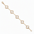 Aeza Anti Tarnish Clover Bracelet for Women | Gold Plated Stainless Steel Mother of Pearl Inspired Charm Bracelet | Waterproof, Hypoallergenic & Fade Resistant | Elegant Jewelry Gift for Women & Girls