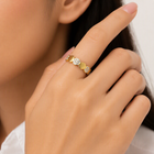 Aeza Anti Tarnish Crystal Heart Ring for Women | Gold Plated Stainless Steel Heart Band Ring | Waterproof, Hypoallergenic & Fade Resistant | Elegant Love-Themed Jewelry Gift for Women & Girls