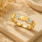 Aeza Anti Tarnish Crystal Heart Ring for Women | Gold Plated Stainless Steel Heart Band Ring | Waterproof, Hypoallergenic & Fade Resistant | Elegant Love-Themed Jewelry Gift for Women & Girls