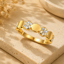 Aeza Anti Tarnish Crystal Heart Ring for Women | Gold Plated Stainless Steel Heart Band Ring | Waterproof, Hypoallergenic & Fade Resistant | Elegant Love-Themed Jewelry Gift for Women & Girls