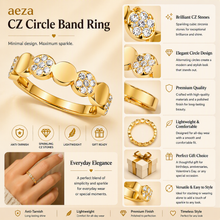 Aeza Anti Tarnish Crystal Heart Ring for Women | Gold Plated Stainless Steel Heart Band Ring | Waterproof, Hypoallergenic & Fade Resistant | Elegant Love-Themed Jewelry Gift for Women & Girls