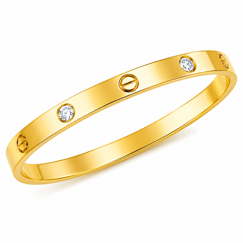 gold bangle bracelet for women, screw design bracelet, crystal bangle, gold bracelet women, minimalist bangle, elegant bracelet, cuff bracelet women, fashion jewelry, party wear bracelet, wedding jewelry, daily wear bangle, gift for women, stylish bracelet, gold tone jewelry